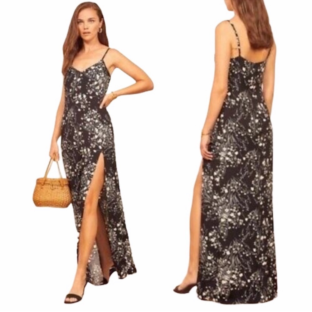 Reformation Harlowe High Slit Maxi Dress